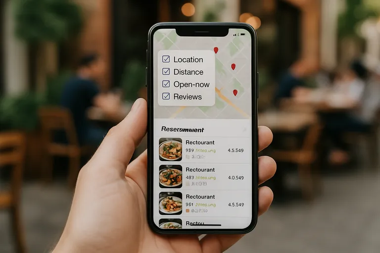 Checklist en snelle shortlist voor goede restaurants in de buurt